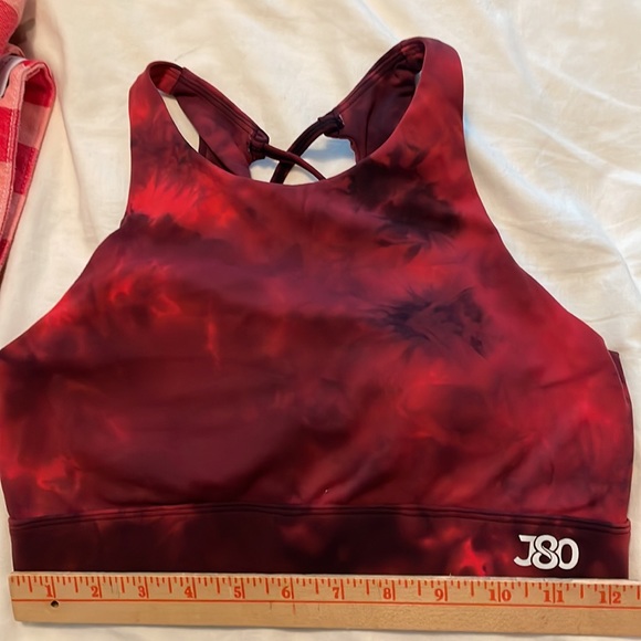 J80 Women's Hybrid Cross Back Removable Pads Sports Bra Red Size “S” - Picture 9 of 11